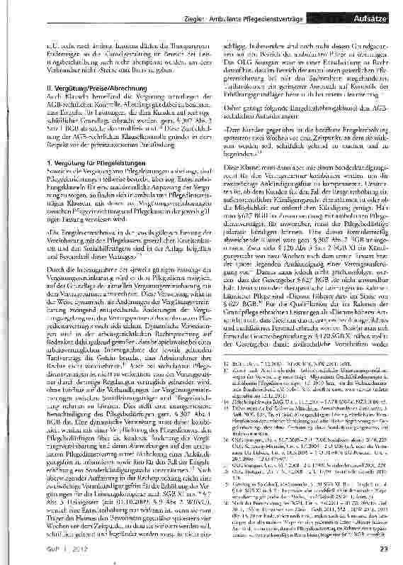 Vorschauseite 3: Ambulante Pflegedienstverträge und AGB-Recht: Terra incognita?