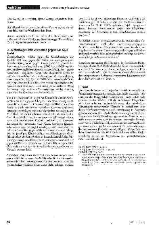 Vorschauseite 6: Ambulante Pflegedienstverträge und AGB-Recht: Terra incognita?