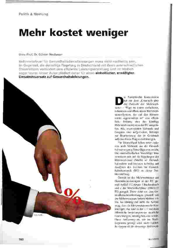 Vorschauseite 1: Mehr kostet weniger