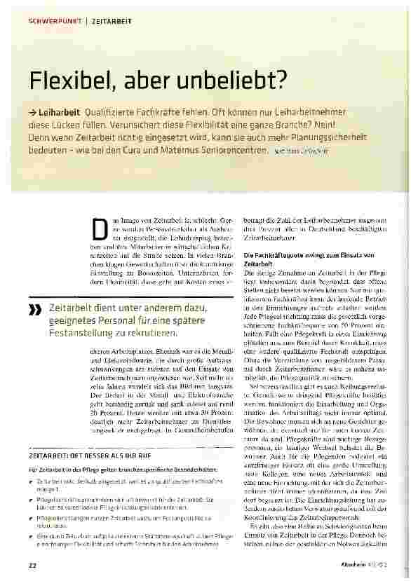 Vorschauseite 1: Flexibel, aber unbeliebt?