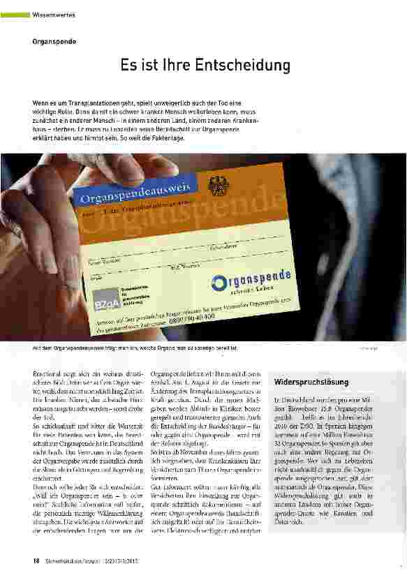 Vorschauseite 1: Es ist Ihre Entscheidung