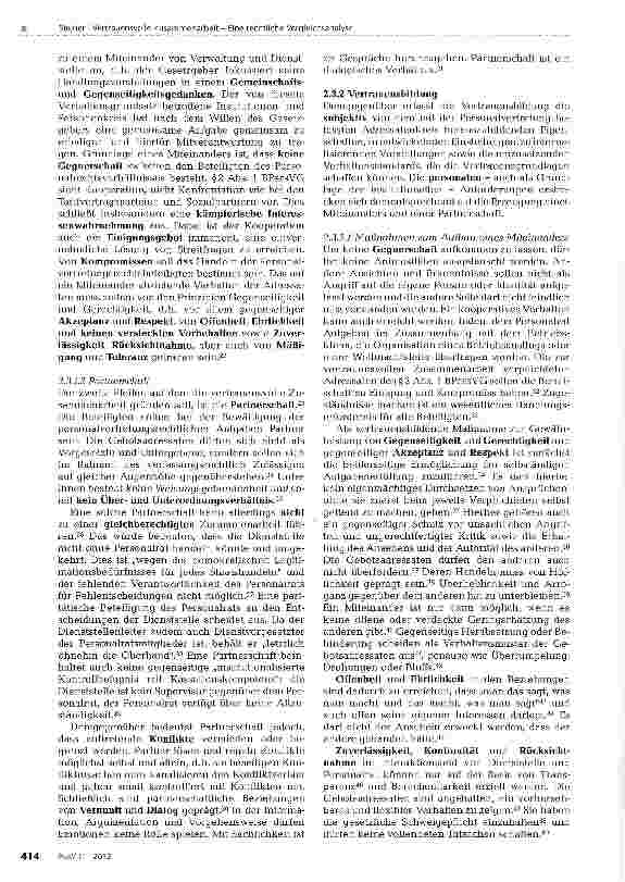 Vorschauseite 3: Vertrauensvolle Zusammenarbeit-Eine rechtliche Vergleichsanalyse der Grundlagen des multikausalen und zentralen Handlungsgebots in der Dienststelle