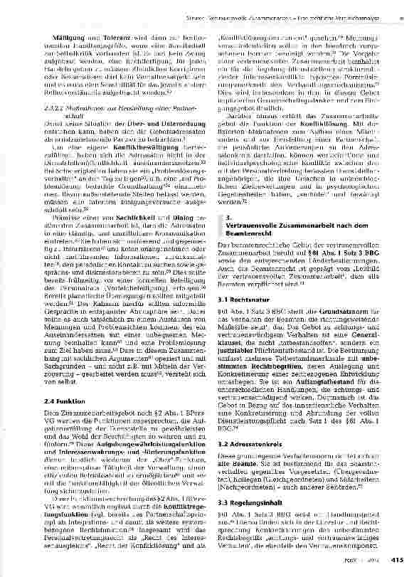 Vorschauseite 4: Vertrauensvolle Zusammenarbeit-Eine rechtliche Vergleichsanalyse der Grundlagen des multikausalen und zentralen Handlungsgebots in der Dienststelle