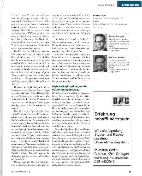 Vorschauseite 3: Krankenhäuser gewinnen im Verbund