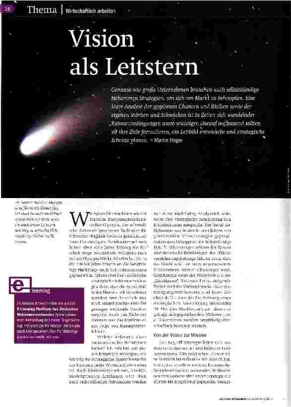 Vorschauseite 1: Vision als Leitstern
