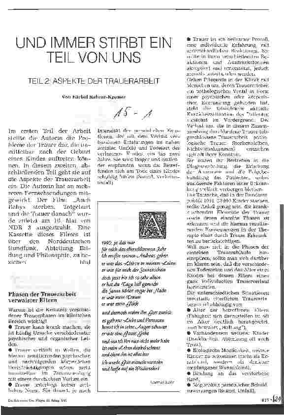 Vorschauseite 1: Und immer stirbt ein Teil von uns (2) Aspekte der Trauerarbeit