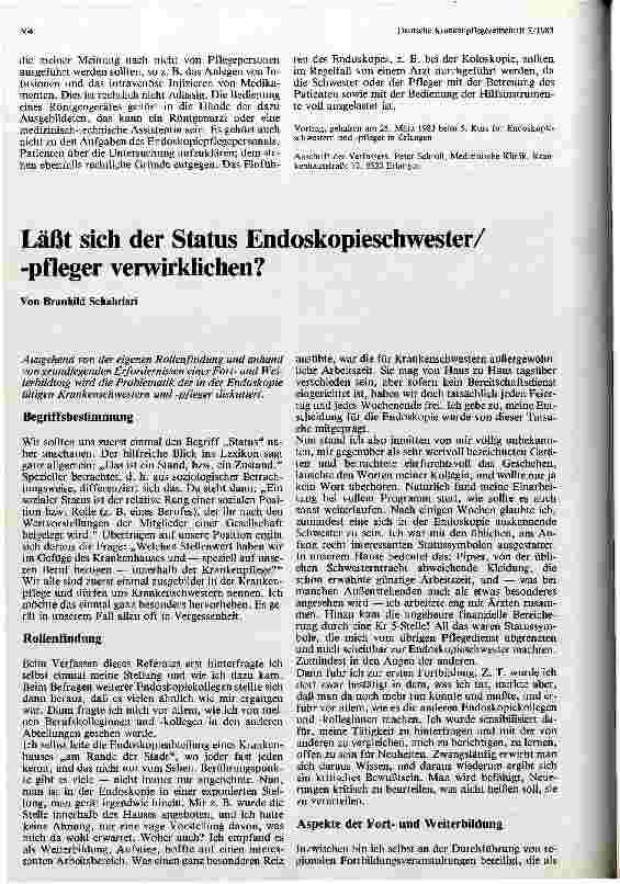 Vorschauseite 3: Berufsbild Endoskopieschwester/Pfleger
