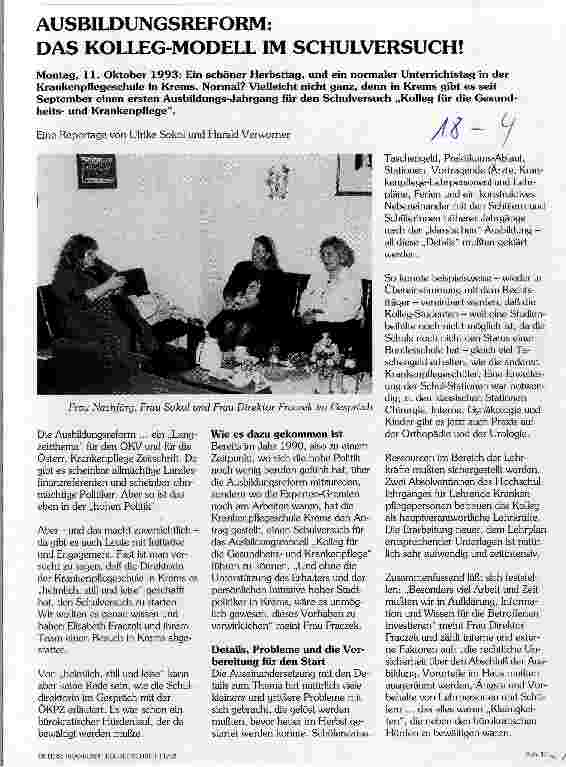 Vorschauseite 1: Ausbildungsreform: Das Koleg-Modell im Schulversuch!