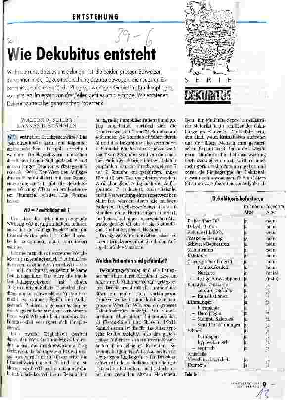 Vorschauseite 1: Wie Dekubitus entsteht Teil 1