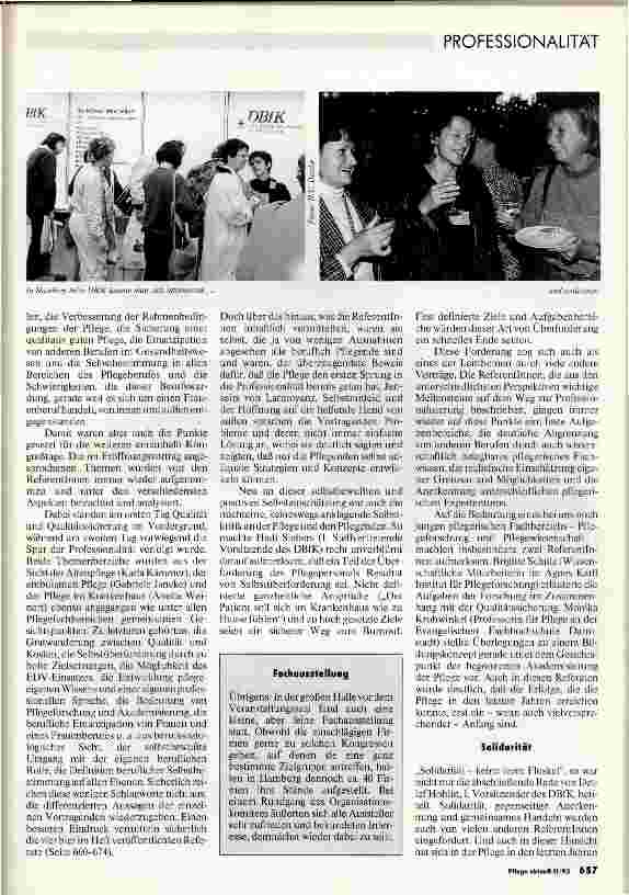 Vorschauseite 2: Mit der Pflege in die Zukunft DBfK-Pflegekongreß in Hamburg am 29.+30.09.93