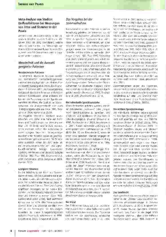 Vorschauseite 3: Wie objektiv sind die stimmdiagnostischen Parameter Jitter und Shimmer?