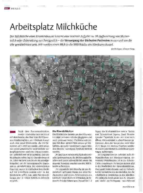 Vorschauseite 1: Arbeitsplatz Milchküche