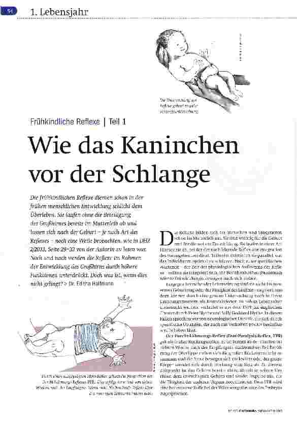 Vorschauseite 1: Frühkindliche Reflexe Teil 1 Wie das Kaninchen vor der Schlange