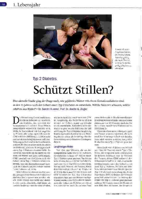 Vorschauseite 1: Typ 2 Diabetes Schützt Stillen?