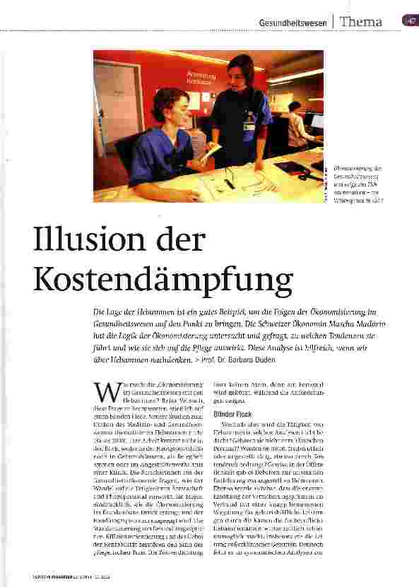 Vorschauseite 1: Illusion der Kostendämpfung