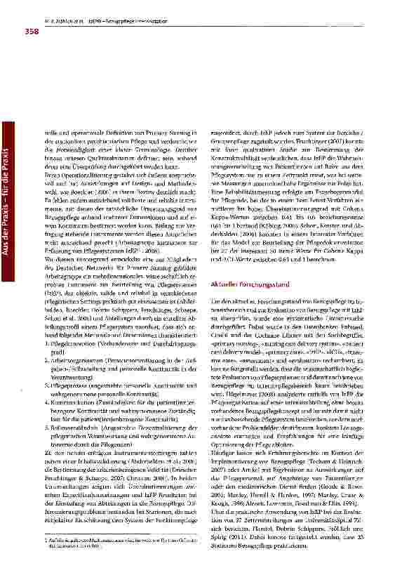 Vorschauseite 2: Die Implementierung von Bezugspflege im intensiv-pflegerischen Setting - Evaluation mit dem Instrument zur Erfassung von Pflegesystemen (IzEP)