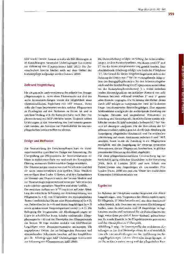 Vorschauseite 3: Die Implementierung von Bezugspflege im intensiv-pflegerischen Setting - Evaluation mit dem Instrument zur Erfassung von Pflegesystemen (IzEP)