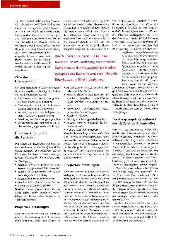 Vorschauseite 2: Psychosoziale Elternberatung in der Neonatologie