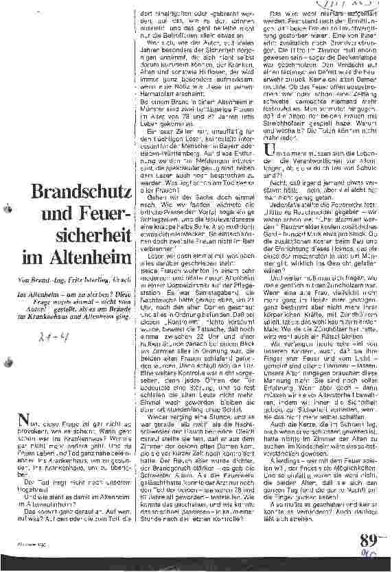 Vorschauseite 1: Brandschutz und Feuersicherheit im Altenheim