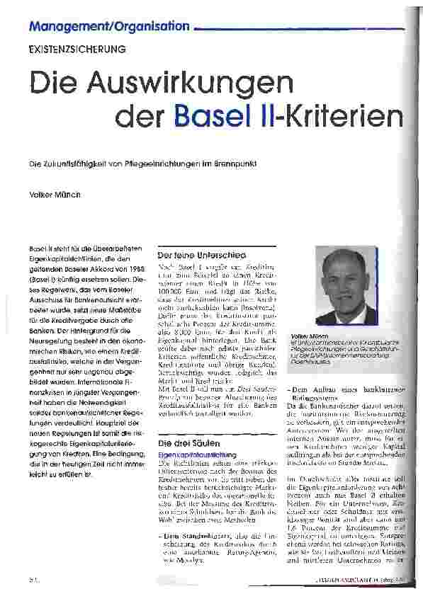 Vorschauseite 1: Die Auswirkungen der Basel II-Kriterien