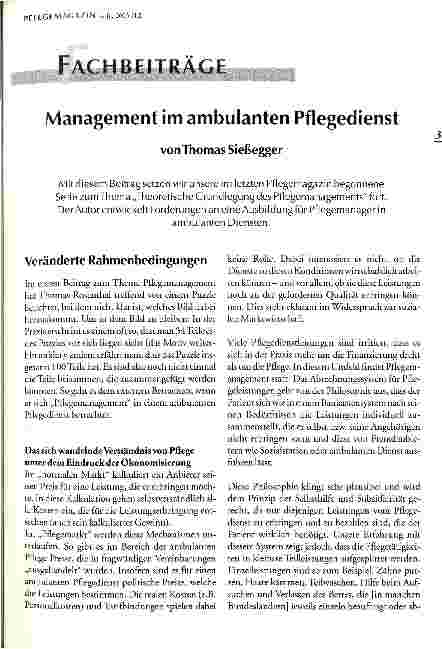 Vorschauseite 1: Management im ambulanten Pflegedienst