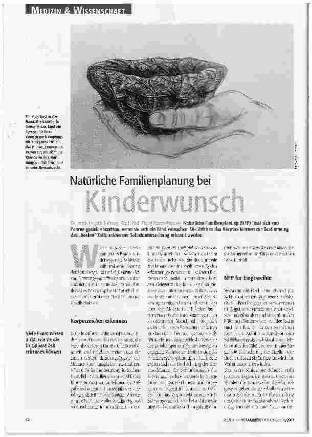 Vorschauseite 1: Natürliche Familienplanung bei Kinderwunsch