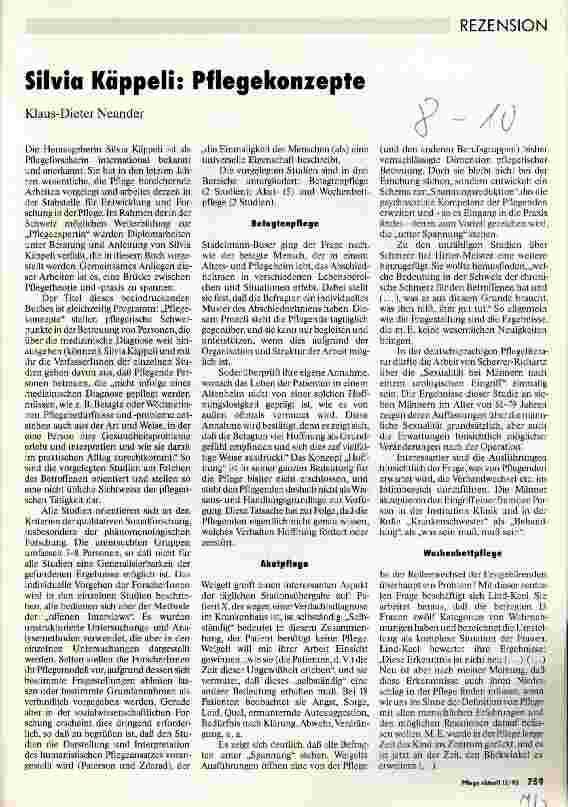 Vorschauseite 1: Silvia Käppeli: Pflegekonzepte