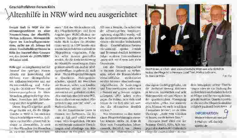 Vorschauseite 1: Altenhilfe in NRW wird neu ausgerichtet