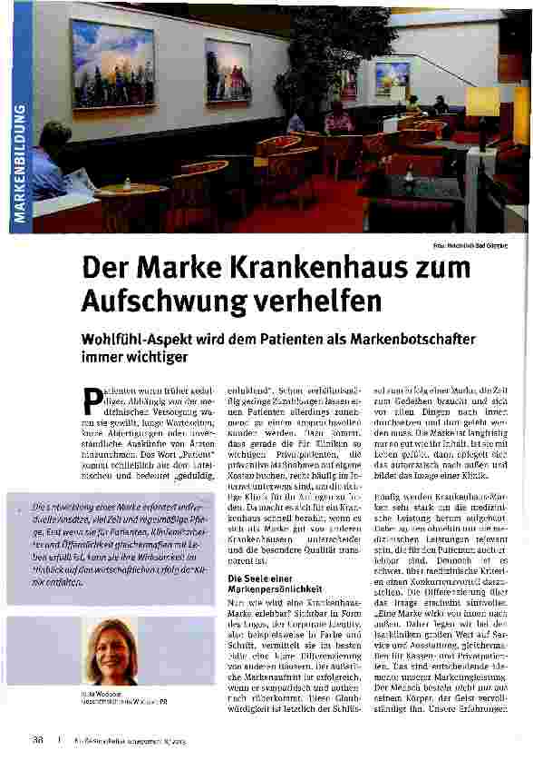 Vorschauseite 1: Der Marke Krankenhaus zum Aufschwung verhelfen