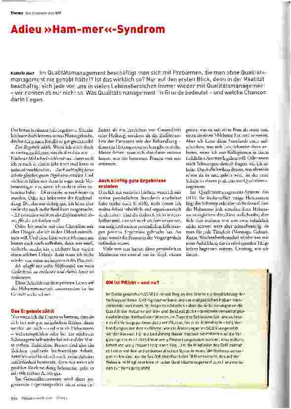 Vorschauseite 1: Adieu »Ham-mer«-Syndrom