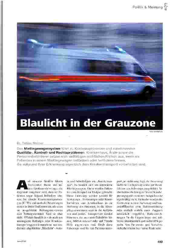 Vorschauseite 1: Blaulicht in der Grauzone