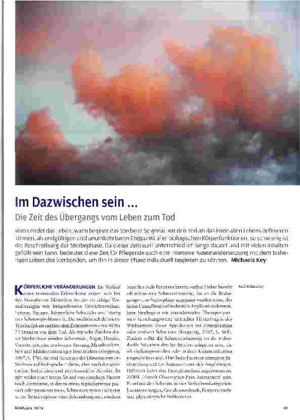 Vorschauseite 1: Im Dazwischen sein... Die Zeit des Übergangs vom Leben zum Tod