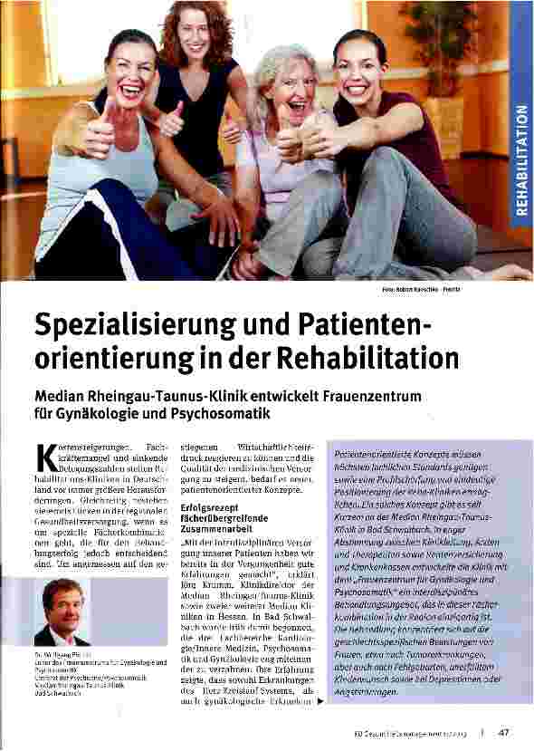 Vorschauseite 1: Spezialisierung und Patientenorientierung in der Rehabilitation
