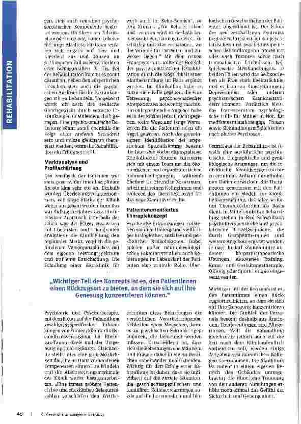 Vorschauseite 2: Spezialisierung und Patientenorientierung in der Rehabilitation