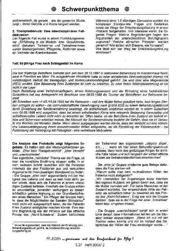 Vorschauseite 2: Therapieabbruch im interdisziplinären Gespräch: Würde, Würde, Würde