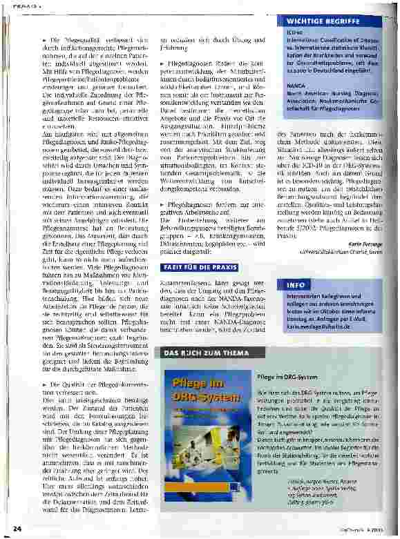 Vorschauseite 2: Einführung und Anwendung von Pflegediagnosen 3. Teil: Ergebnisse eines Projekts