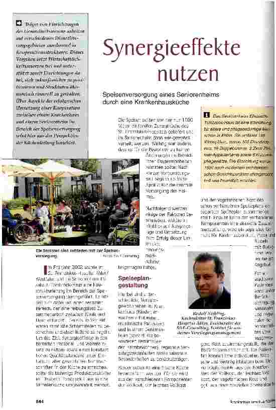 Vorschauseite 1: Synergieeffekte nutzen Speisenversorgung eines Seniorenheims durch eine Krankenhausküche