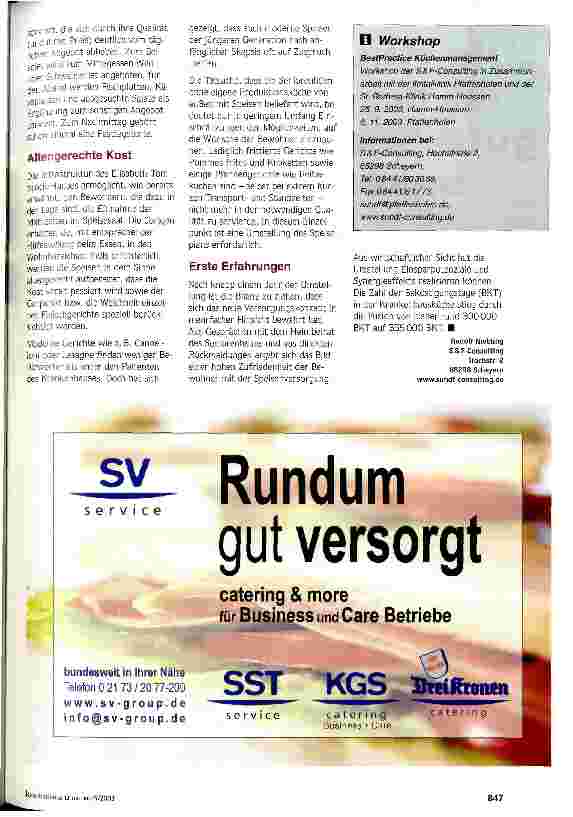 Vorschauseite 4: Synergieeffekte nutzen Speisenversorgung eines Seniorenheims durch eine Krankenhausküche