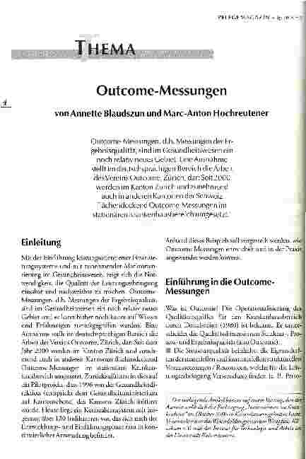 Vorschauseite 1: Outcome-Messungen