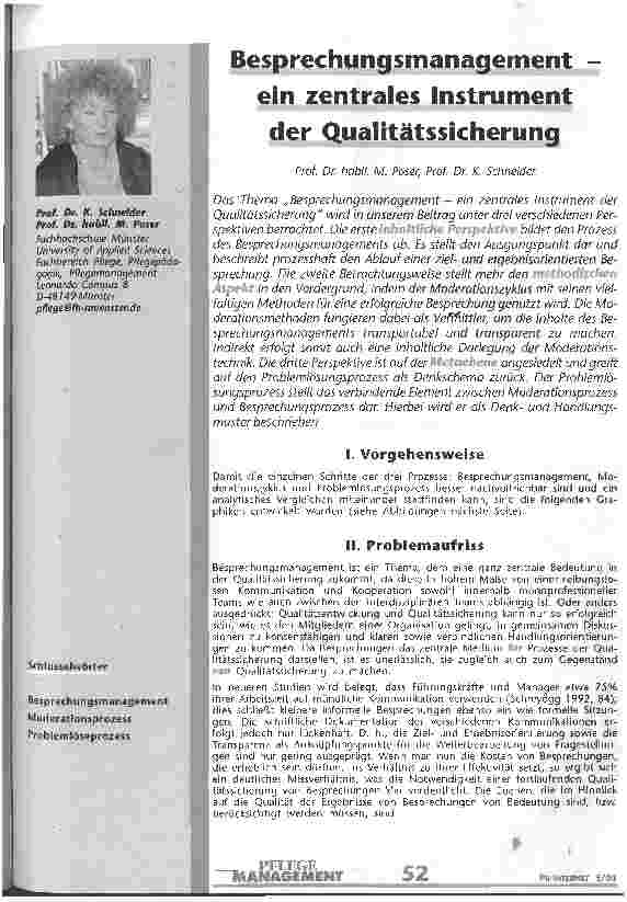 Vorschauseite 1: Besprechungsmanagement - ein zentrales Instrument der Qualitätssicherung