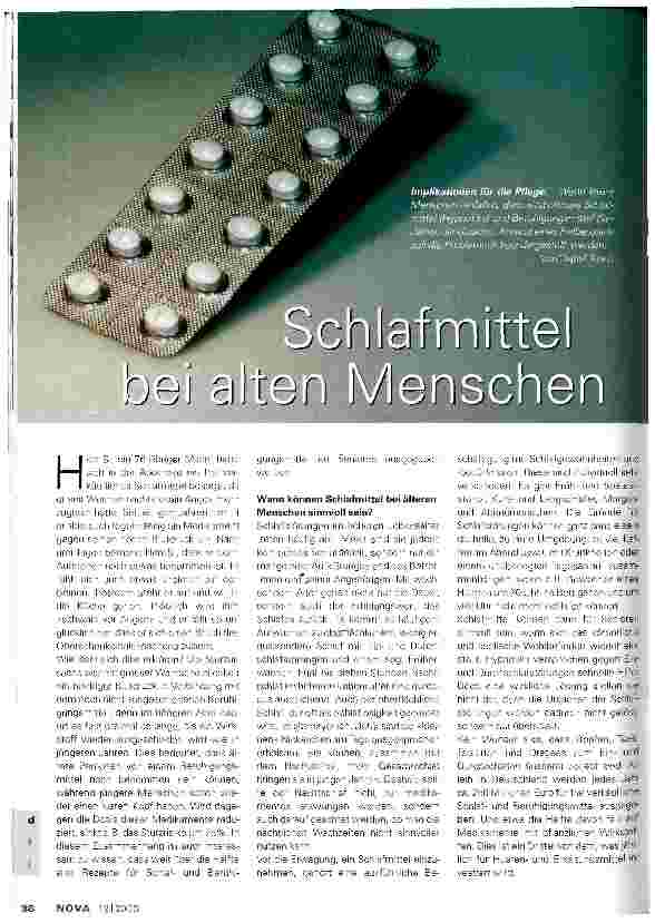 Vorschauseite 1: Schlafmittel bei alten Menschen