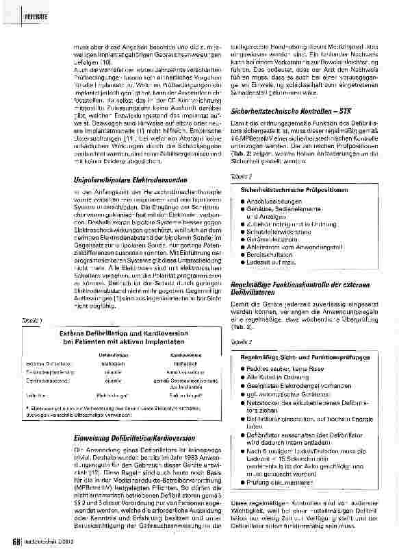 Vorschauseite 4: Empfehlungen zur Defibrillation und Kardioversion bei Patienten mit implantiertem Herzschrittmacher, Defibrillator oder CRT-Gerät