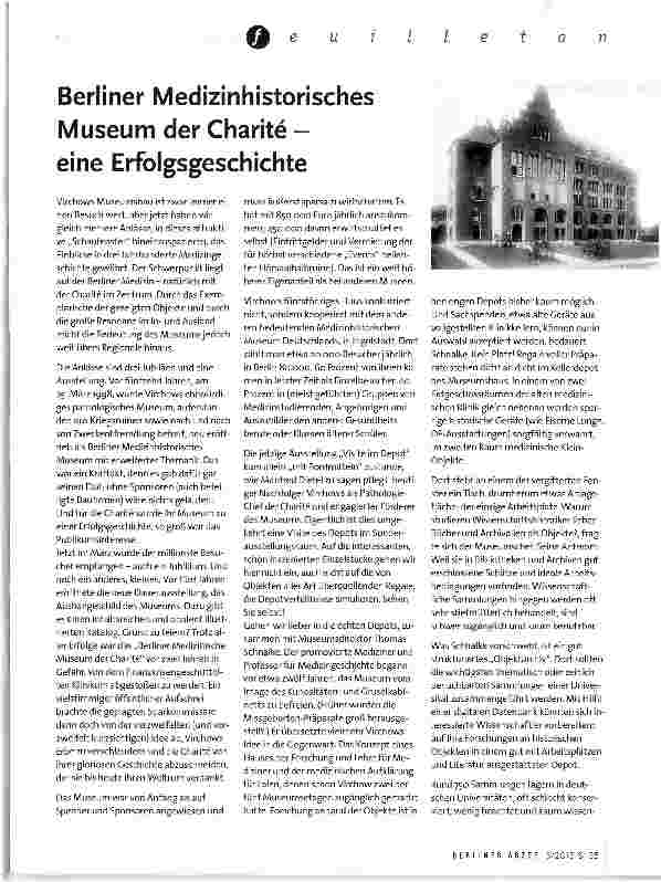 Vorschauseite 1: Berliner Medizinhistorisches Museum der Charite -eine Erfolgsgeschichte