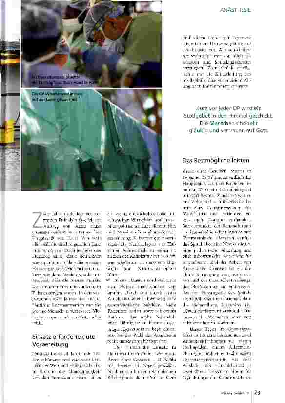 Vorschauseite 2: Vom Inselspital ins Containerkrankenhaus