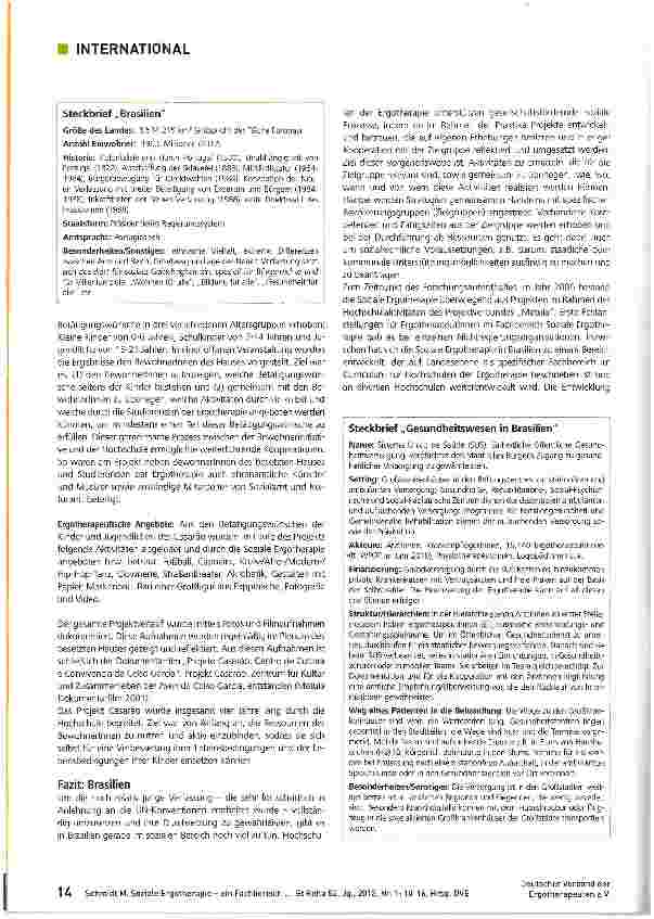Vorschauseite 5: Soziale Ergotherapie -ein Fachbereich der Ergotherapie in Brasilien