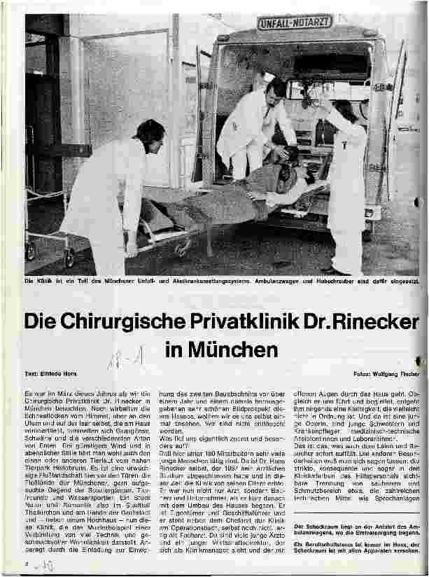 Vorschauseite 1: Die Chirurgische Privatklinik Dr. Rinecker München