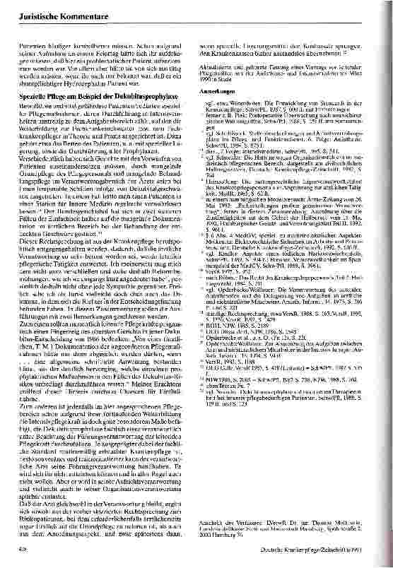 Vorschauseite 3: Sorgfaltspflichten in der Anästhesieund Intensivpflege