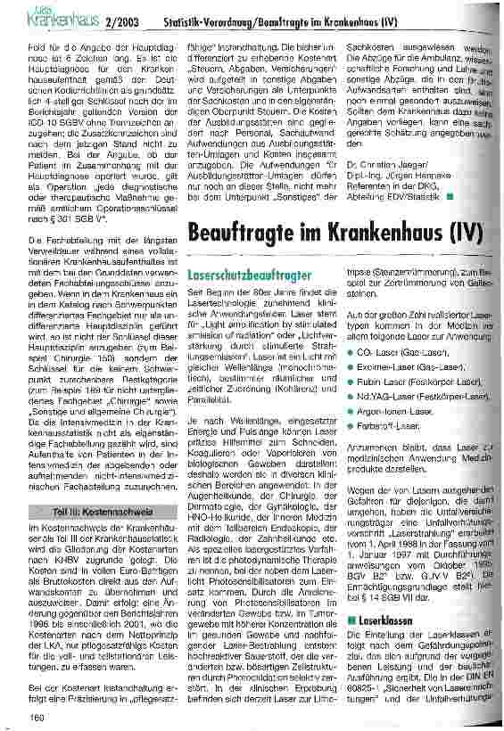Vorschauseite 6: Novellierung der Krankenhausstatistik-Verordnung
