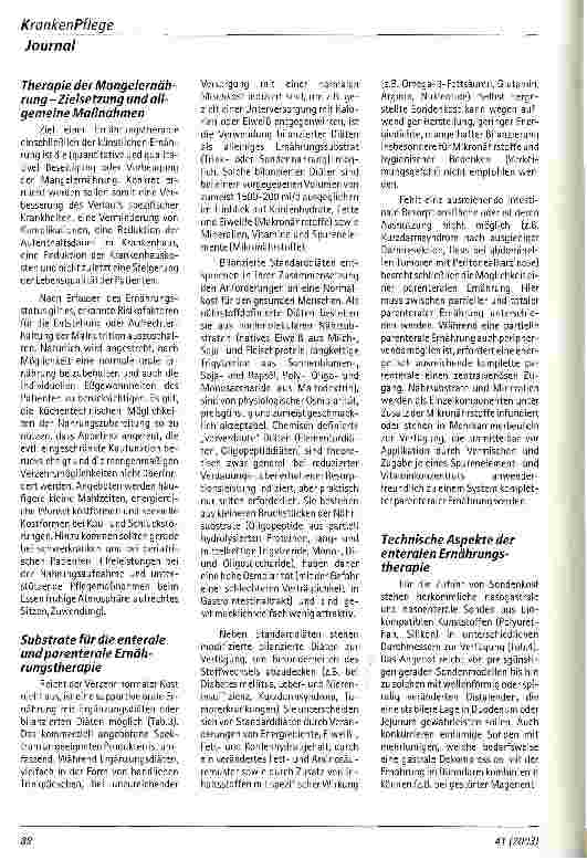 Vorschauseite 3: Mangelernährung - Möglichkeiten enteraler und parenteraler Nahrungszufuhr