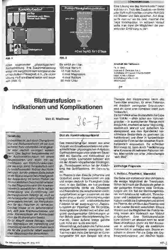 Vorschauseite 1: Bluttransfusion - Indikation und Komplikation